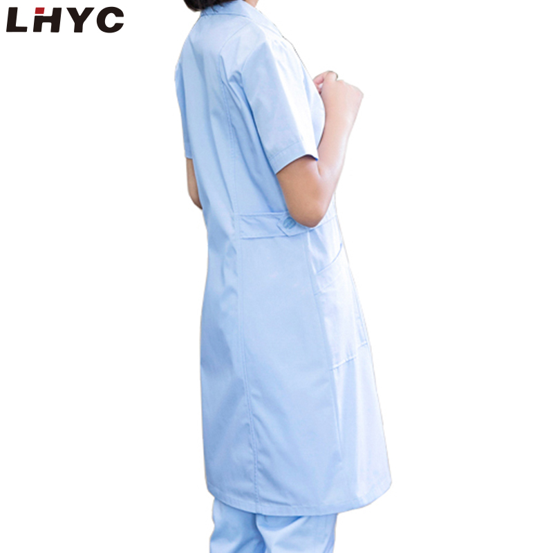 厂家直销中国制造医生服医院制服蓝色医生外套