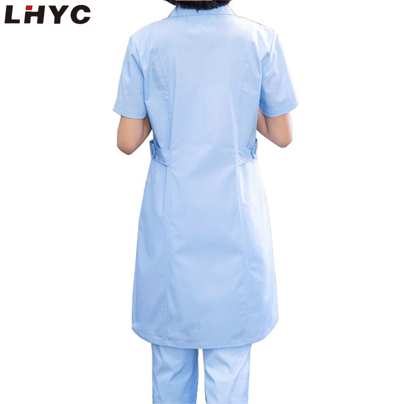 厂家直销中国制造医生服医院制服蓝色医生外套