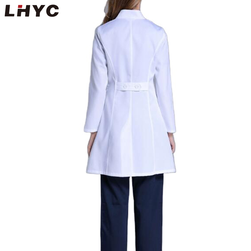 热销定制徽标长袖 100% 棉医生白色实验室外套