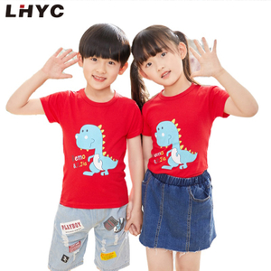 廉价批发 100% 纯棉卡通儿童男孩时尚 T 恤恐龙设计