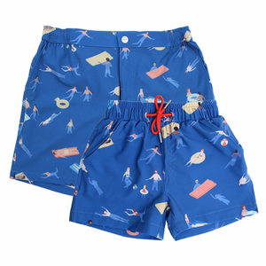 2022 年夏季沙滩裤搭配爸爸和儿子游泳短裤男孩男士男士游泳衣