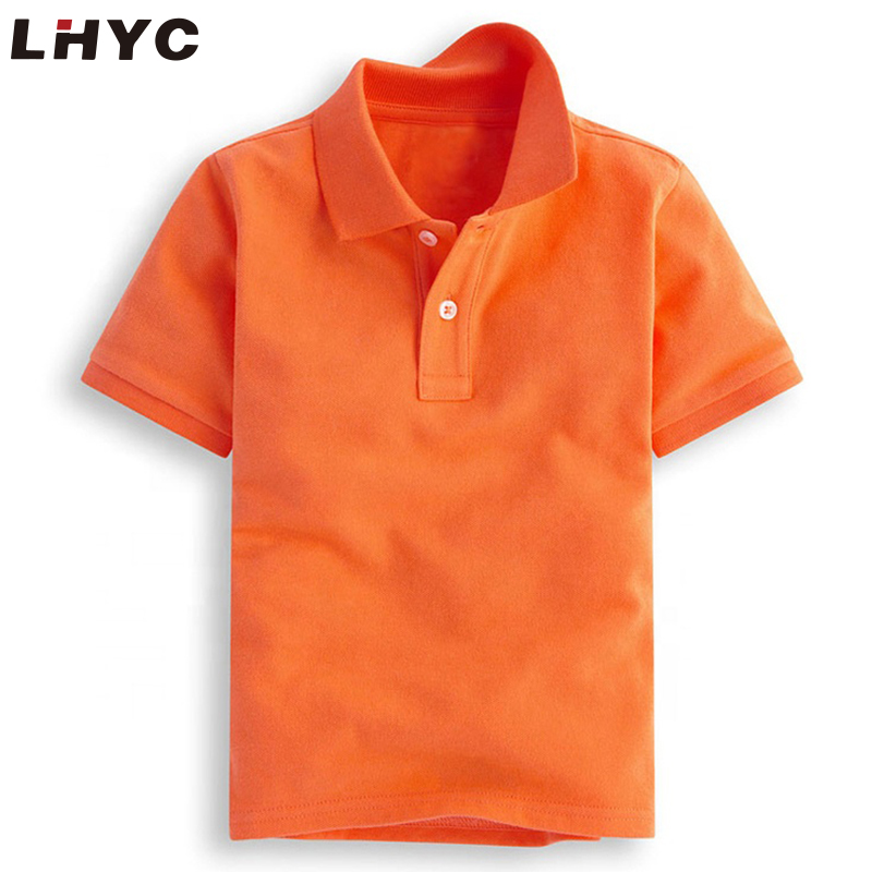 儿童棉质运动 Polo T 恤儿童定制图案短袖纯色儿童制服 
