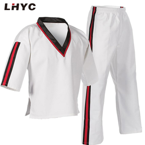 LHYC 100% 棉空手道制服，带有定制标志柔道训练服 2022