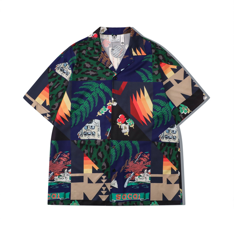 直邮便宜的沙滩游泳衬衫套装男士夏威夷沙滩衬衫短裤套装