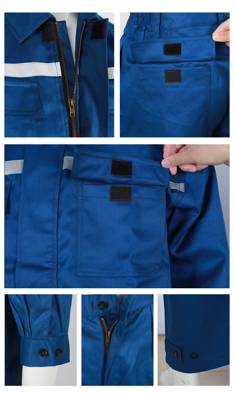 西装外套西裤蓝色反光条纹棉质制服工作服