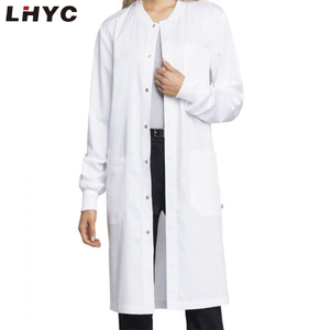 成人高级中性聚酯棉医院制服白色实验室外套
