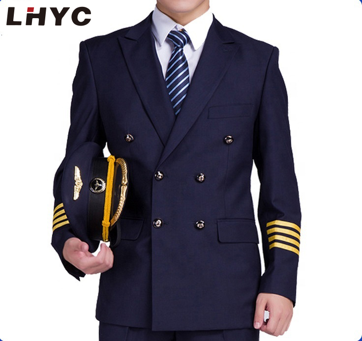 高品质航空公司飞行员制服机长工作服制服接受客户徽标