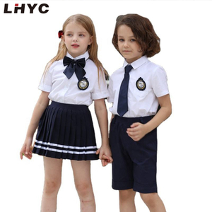 儿童蓝色学龄前婴儿校服儿童制服设计男孩女孩