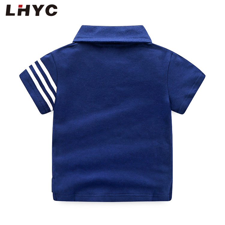 定制徽标夏季透气儿童 Polo 衫 100% 棉男孩短袖 T 恤