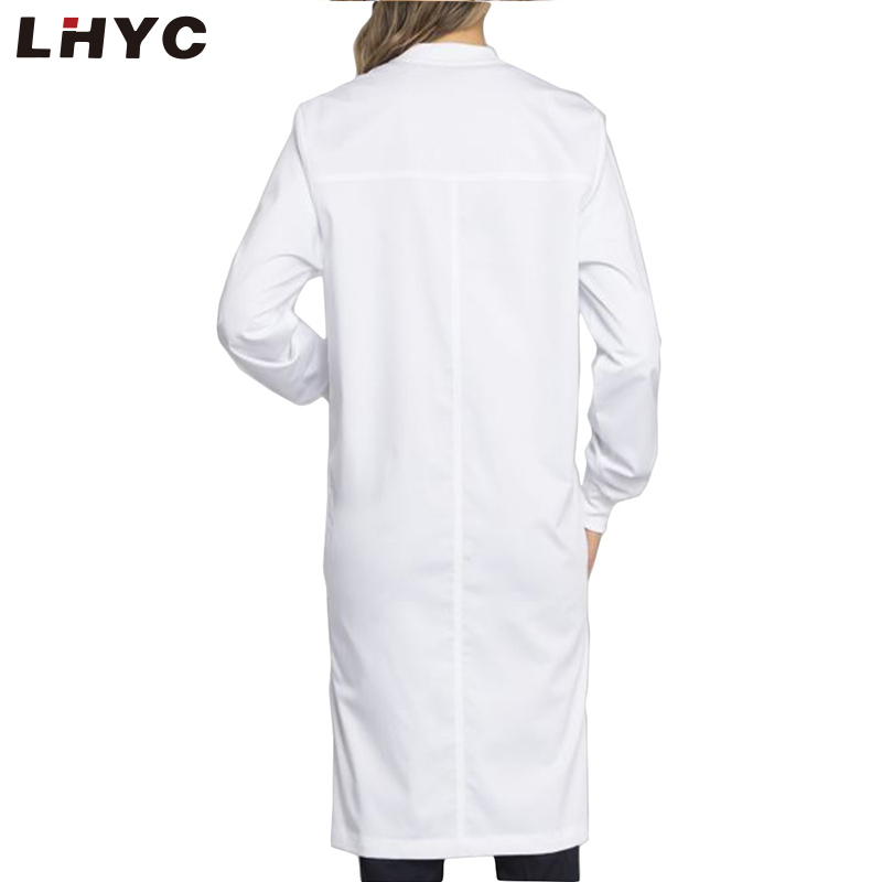 成人高级中性聚酯棉医院制服白色实验室外套