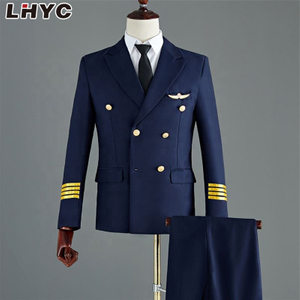 新款航空制服男工作服男装飞行员航空工作服